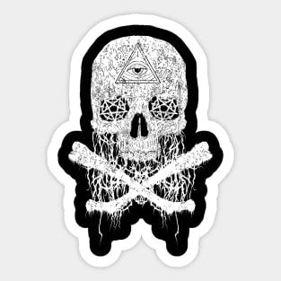 Awesome & Creepy Melting Skull Bones Sticker